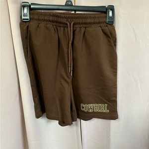 SHEIN Brown Cowgirl Sweat Shorts